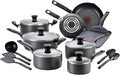 T-fal Initiatives Nonstick Cookware Set 18 Piece, Oven Broiler Safe 350F by T-falbrand