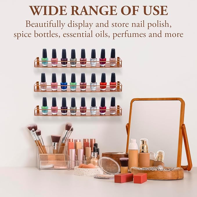 MyGift Modern Copper Metal Wall Mounted Display Racks - Image 5