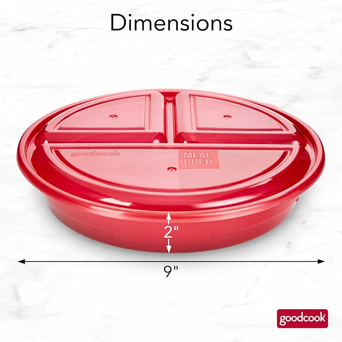 GoodCook Meal Prep Containers Set Microwave & Dishwasher-Safe Round Food - Image 2