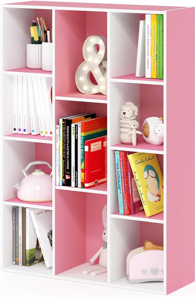 Furinno LUDER Book Shelf, 11-Cube Bookshelf, Reversible Bookcase, 9.4 x 29.1 x by Furinno-FitsYourSpaceFitsYourBudget