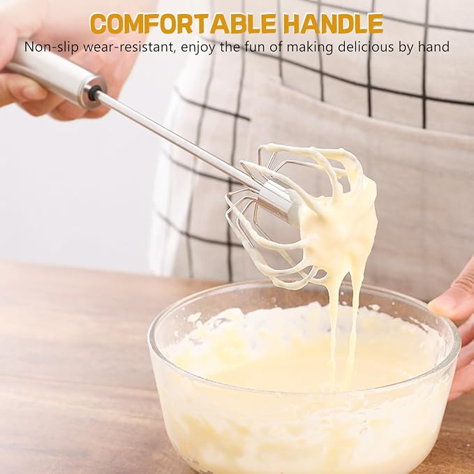 NileHome Stainless Steel Whisk Set 8" 10" Hand Blender + 12" Semi-Automatic - Image 4