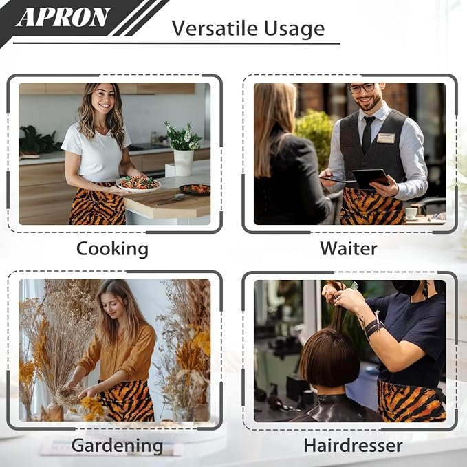 Server Apron with 3 Pockets, Waterproof Oil Waitress Waiter Half Apron - Image 5
