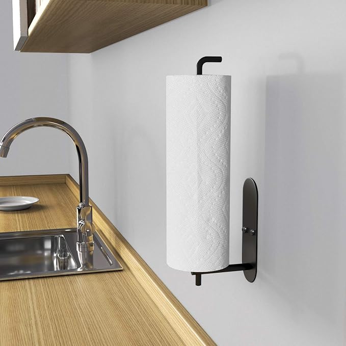 VAEHOLD Self Adhesive Paper Towel Holder Under Cabinet Mount, Wall Mounted - Image 5