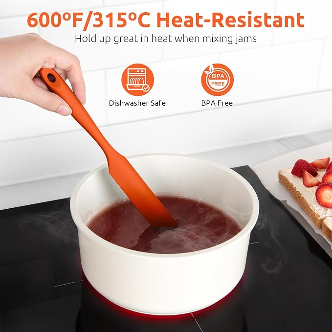 U-Taste Skinny Silicone Jar Spatula: 600ºF Heat-Resistant Food-Grade 10in Long - Image 5