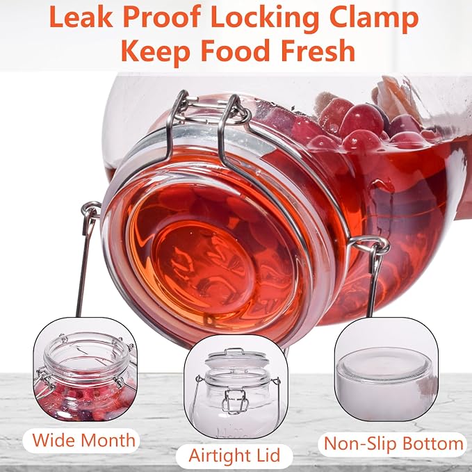 Glass Beverage Dispenser with Airtight Lid and Handle, 0.8 Gallon Drink - Image 4