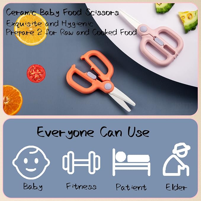 Baby Food Scissors with Travel Case, Ceramic Food Scissors Kids, Toddler - Image 6