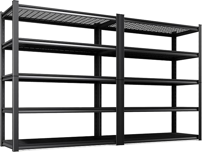 Set 2 Garage Shelving-3000 lbs 5 Tier Storage Shelves, Adjustable Heavy Duty by Unknown