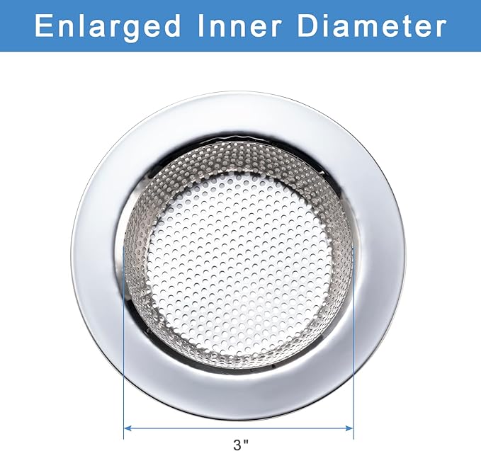 Honmein 2 Pcs Sink Strainer for Most Kitchen Sink Drain Basket, Upgraded - Image 5