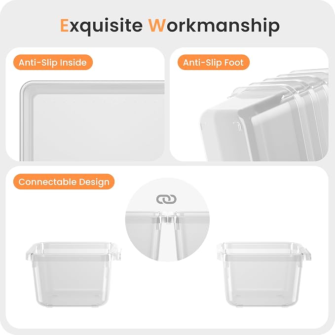 A-LuGei 【46PCS & 5Sizes Clear Drawer Organizer, 【Hold 277 Items】 Makeup - Image 6