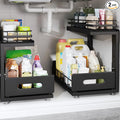Under Sink Organizer Upgrade To Professional Rails, 2-Tier Dual Pull Out by UnderSinkOrganizer