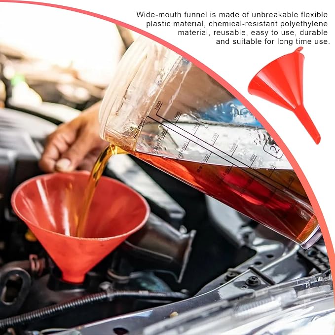 5PCS Wide Mouth Oil Funnel, Plastic Wide Mouth Flexible Fuel Funnel - Image 5