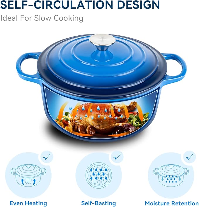 Miereirl 6 Quart Enameled Dutch Oven Pot - Image 2