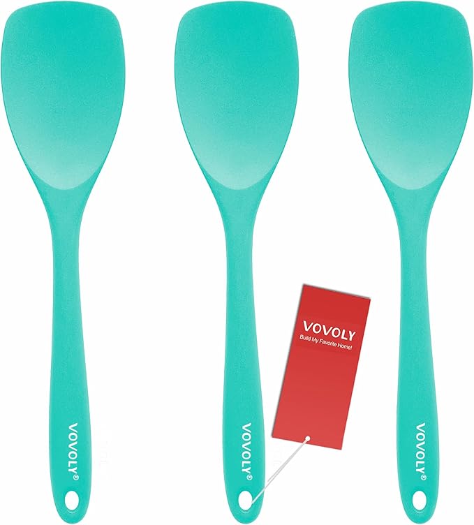 Upgrade Silicone Spatula Spoon Set, VOVOLY Heat Resistant Rubber Spoonula by VOVOLY