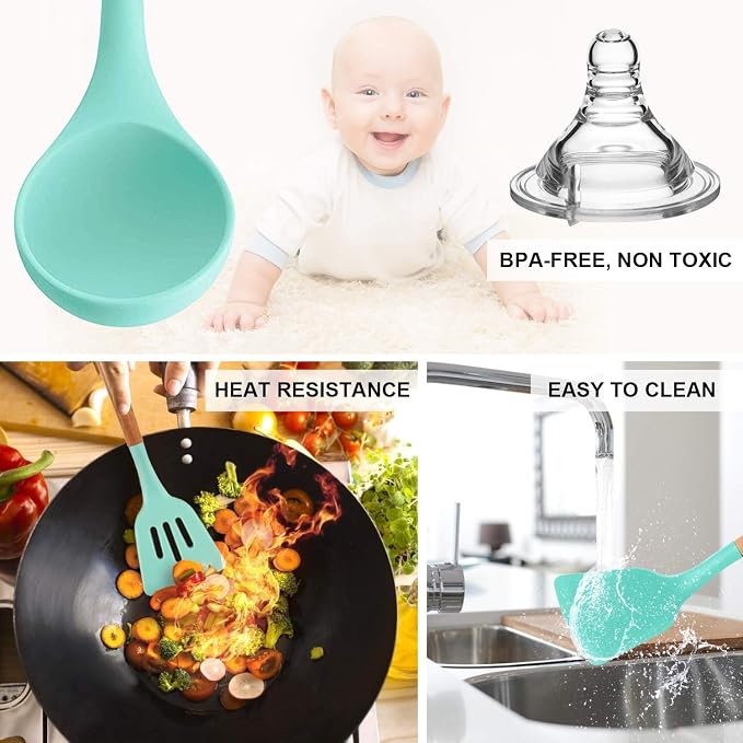 MIBOTE Silicone Cooking Kitchen Utensils Set - Image 2