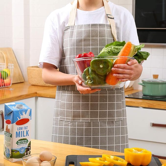 Tosewever 2 Pack Cotton Adjustable Bib Apron - Image 9