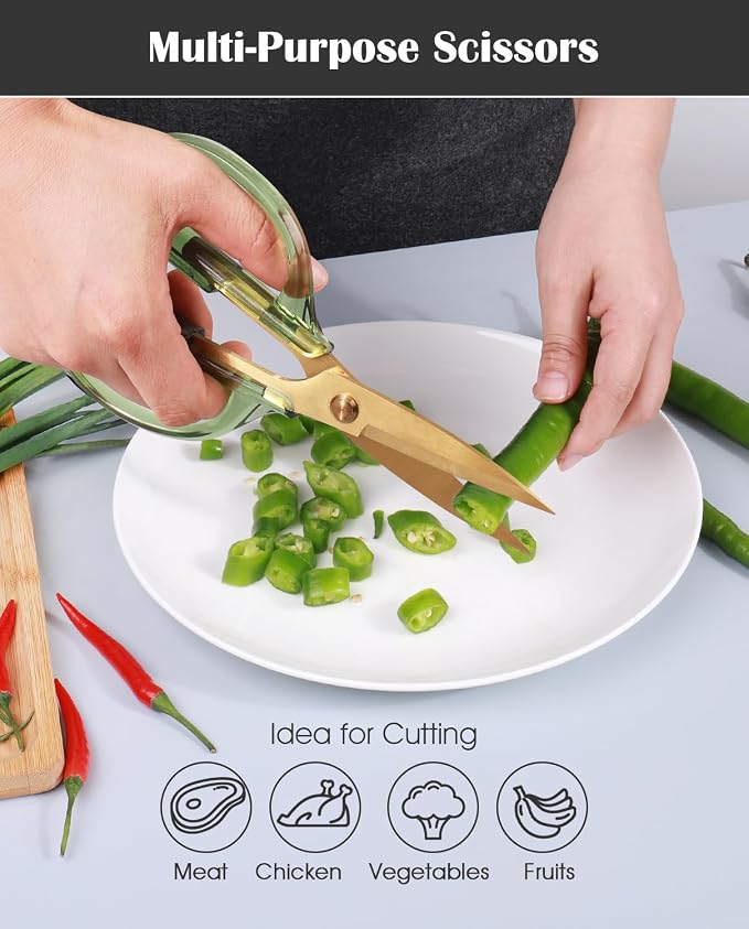 Kitchen Shears Scissors&Sharp Scissors, ARCHIKING 7.7inch Cooking Scissor-Meat - Image 7
