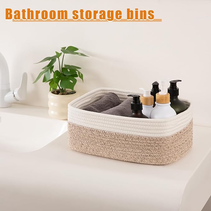OIAHOMY 4 Pack Storage Baskets for Organizing, Small Bins for Shelves, Cute - Image 4