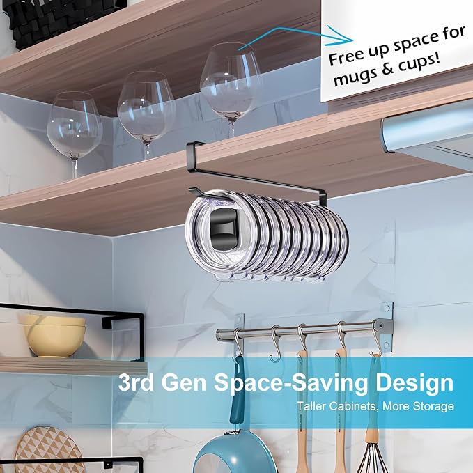 Tumbler Lid Organizer for Corner Cabinets, Space-Saving Coffee Cup Organizers - Image 3