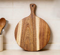 ZeQi Round Acacia Wood Cutting Board by ZeQi