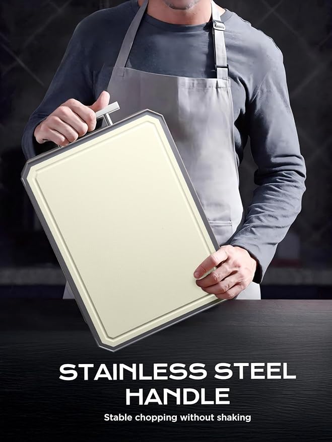 EXTRA LARGE Cutting Board, Double Sided Stainless Steel Cutting Boards Set - Image 6