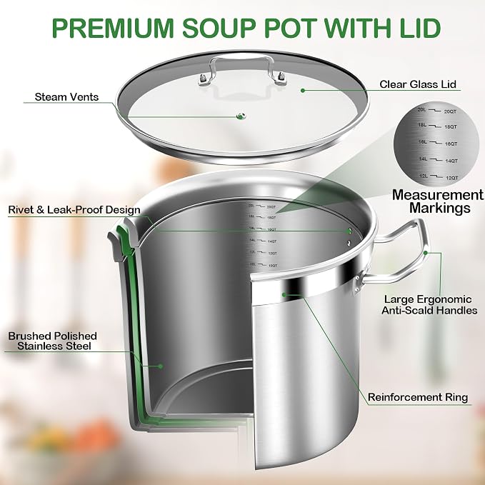 STOCKPOT Stainless Steel 20 Quart Stockpot - Image 4