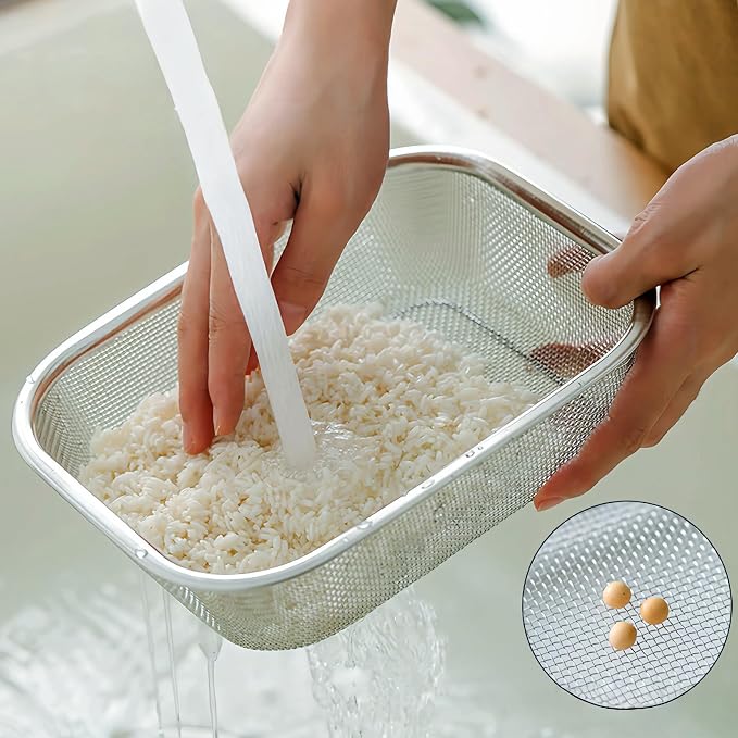 18/8 Stainless Steel Fine Mesh Strainer Basket - Image 3
