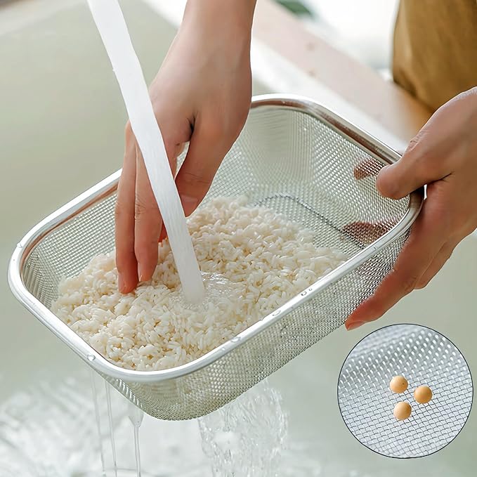18/8 Stainless Steel Fine Mesh Strainer Basket - Image 6
