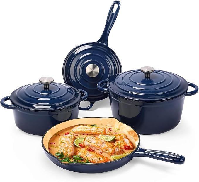 Hisencn Enameled Cast Iron Cookware Set by Hisencn
