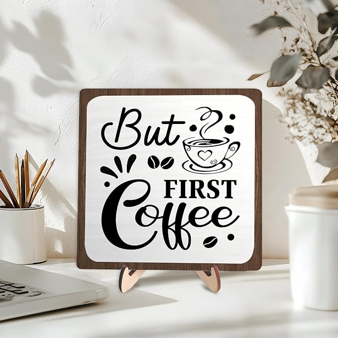 Coffee Bar Sign Plaque, Coffee Bar Accessories, Rustic Farmhouse Cafe Sign - Image 3