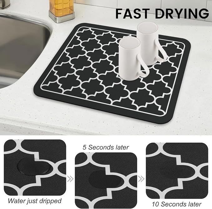 WISELIFE Dish Drying Mat Super Absorbent Drying Mat Large Dish Drying Mats - Image 4