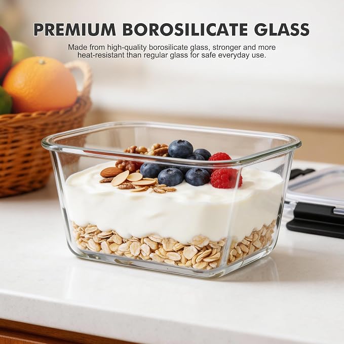 Liuruiyu 2 Pack Large Glass Food Storage Containers - Image 4
