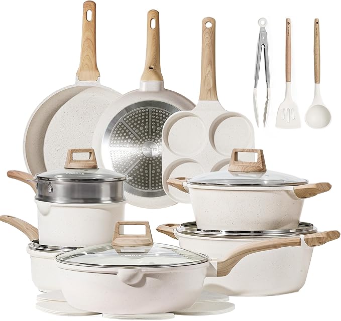 CAROTE 21Pcs Pots and Pans Set, Nonstick Cookware Sets by CAROTE