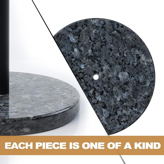 Koville Luxury Norway Granite Paper Towel Holder Countertop, Metal Rod 8" - Image 5