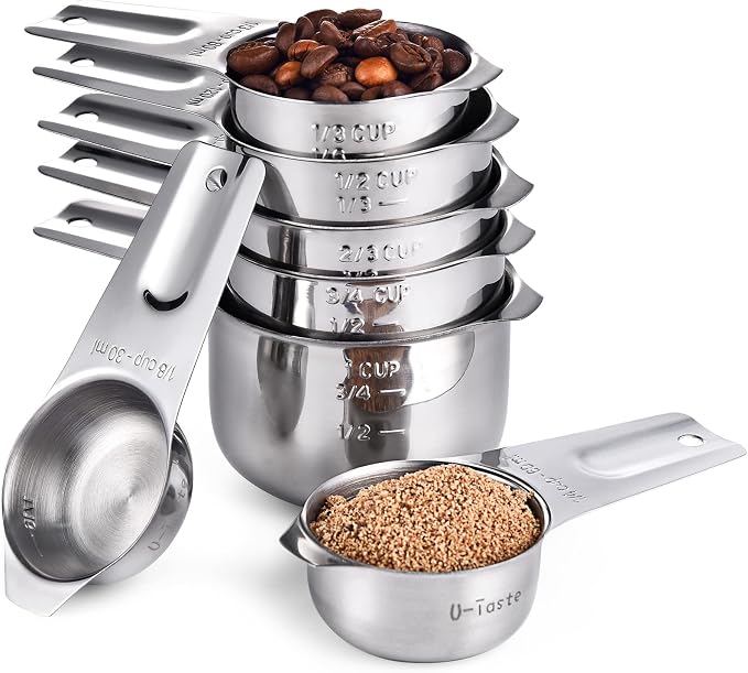 Measuring Cups: U-Taste 18/8 Stainless Steel Measuring Cups Set of 7-Piece: 1/8 by U-Taste