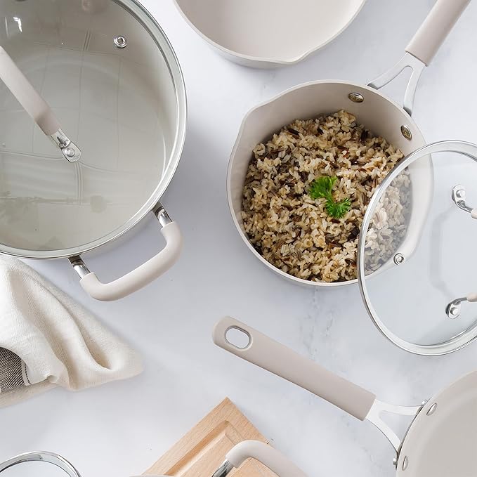 Martha Stewart Heathland Premium Nonstick PFA Free Ceramic Interior 10-Piece - Image 8