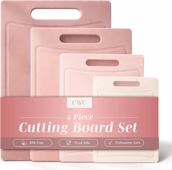 COOK WITH COLOR Non-Slip Cutting Board Set – Kitchen Essentials with Easy Grip by CookwithColor
