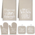 Sratte 6 Pcs Kitchen Decor Accessories Set Farmhouse Towels Pot Holders Oven by Sratte