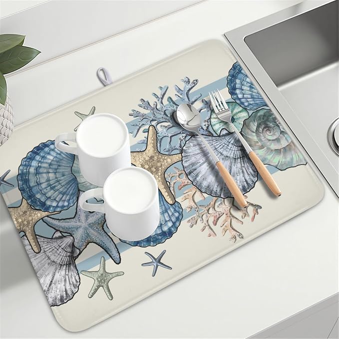 Nautical Coastal Dish Drying Mat - Image 8