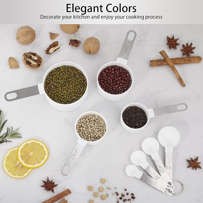 Measuring Cups and Spoons Set of Huygens Kitchen Gadgets 10 Pieces, Stackable - Image 6