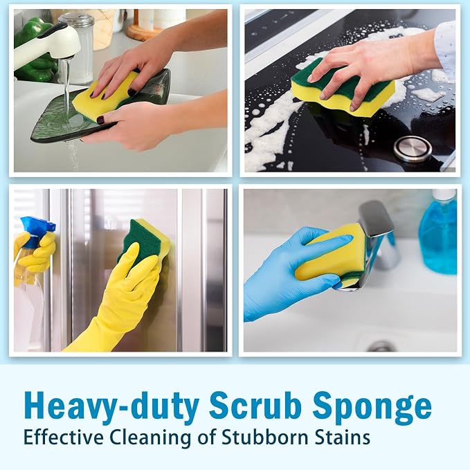 AIDEA Sponges Kitchen, 24 Pack Heavy Duty Dish Sponge, Cleaning Dish Scrubber - Image 6