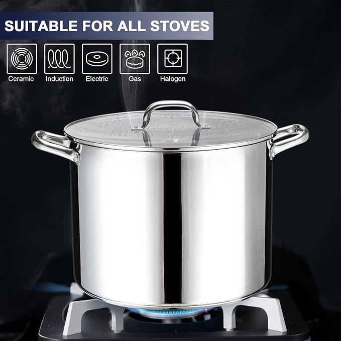 14 QT Stainless Steel Large Stock Pot, LIANYU Heavy Stockpot - Image 4