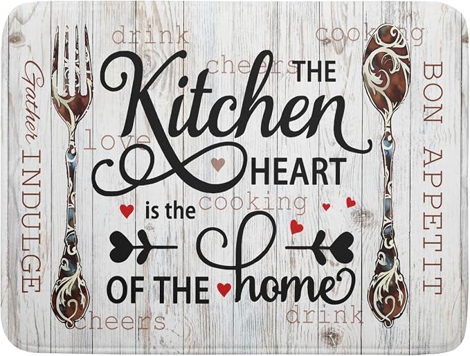 Giwawa 18"x24" Dish Drying Mat The Kitchen is The Heart of The Home- Knife Fork by Giwawa