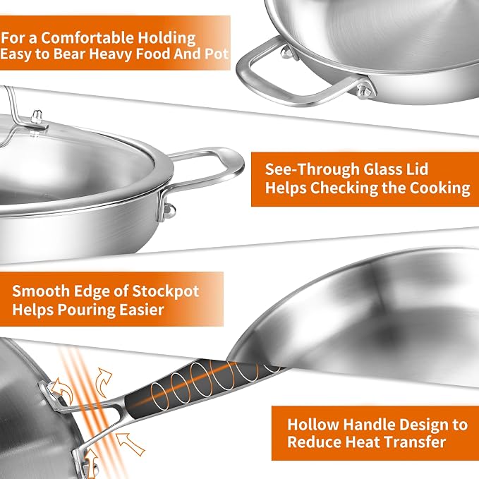 DELARLO Tri-Ply Stainless Steel Pan - Image 4