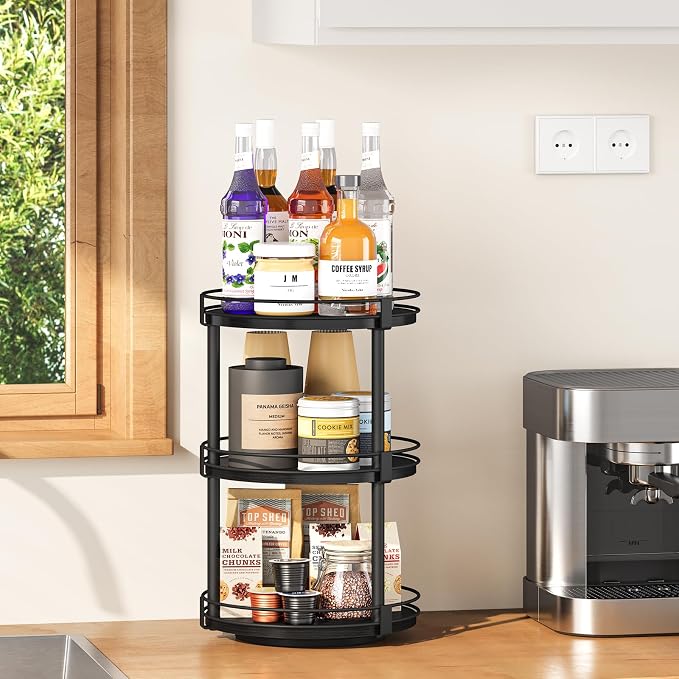 Snughome Lazy Susan Organizer, 3 Tier Rotating Spice Rack - Image 8