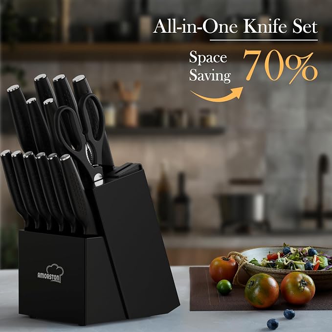 Knife Set, 15 Pieces Kitchen Knife Set - Image 4