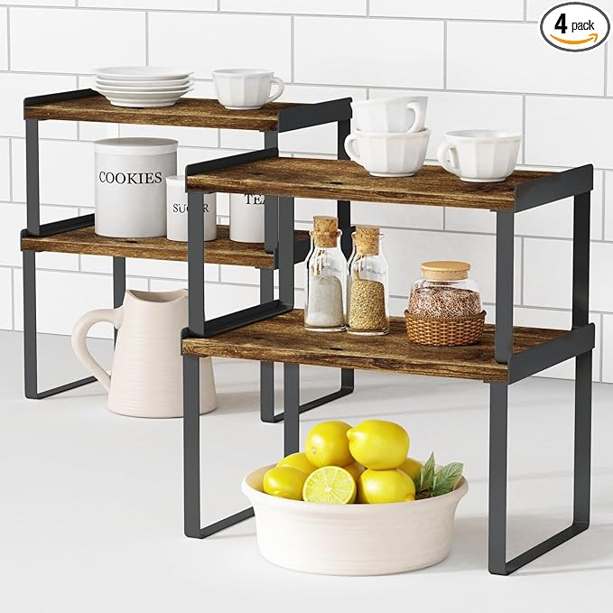 Goozii Kitchen Cabinet Organizers and Storage Shelves, Rustic Farmhouse Desk by Goozii