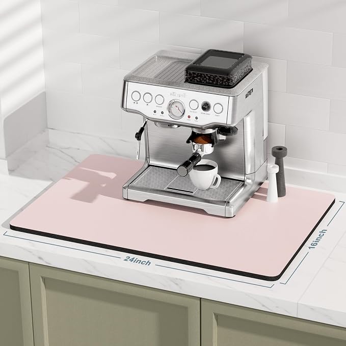 Rnivvi Coffee Mat, Hide Stain Rubber Backed Absorbent Dish Drying Pad - Image 2