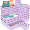 SpaceHacks 25 PCS Plastic Drawer Organizer Set, 4-Size Versatile Organizer by SpaceHacks