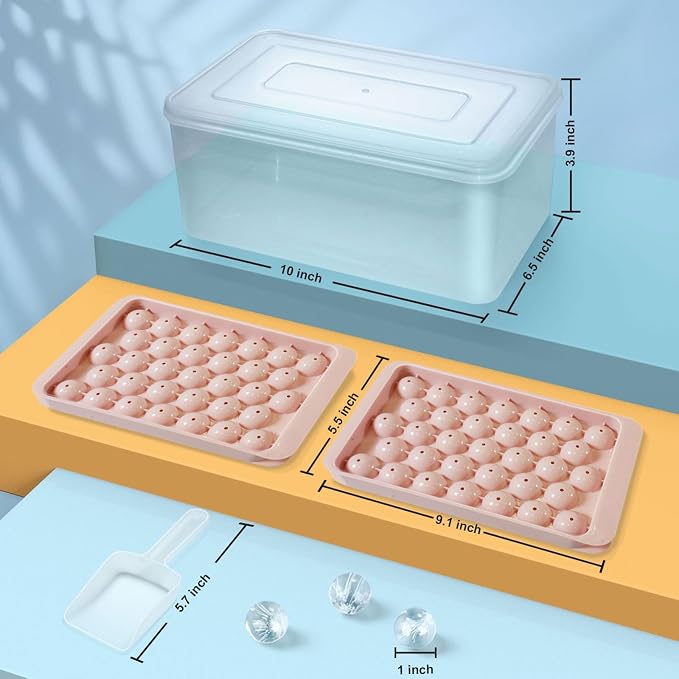 WIBIMEN Ice Cube Tray with Lid and Bin - Image 6