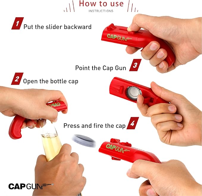 cap gun bottle opener launcher shooter funny shooting gun creative beverage - Image 7